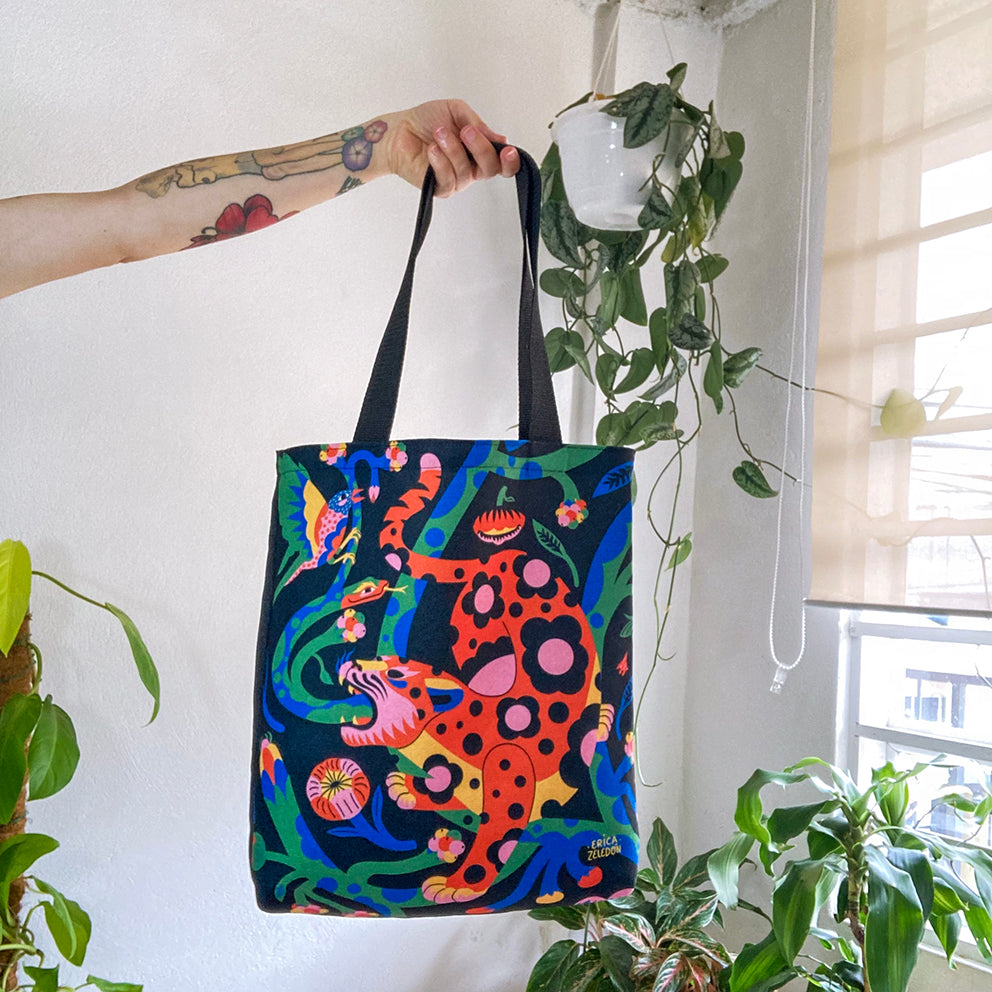 Bolso mediano - Jaguar (fondo oscuro)