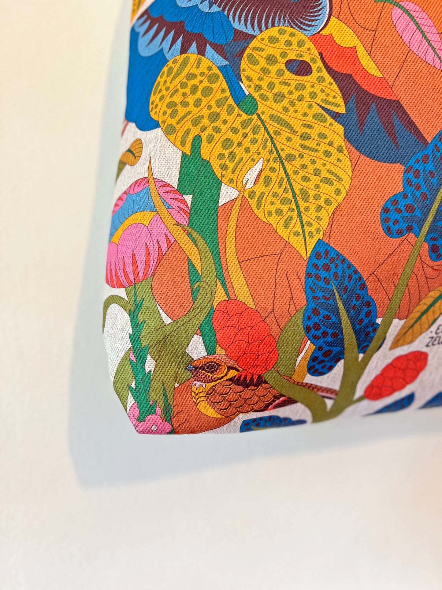 Bolso grande - Aves del Paraíso - Mujer y garza agami