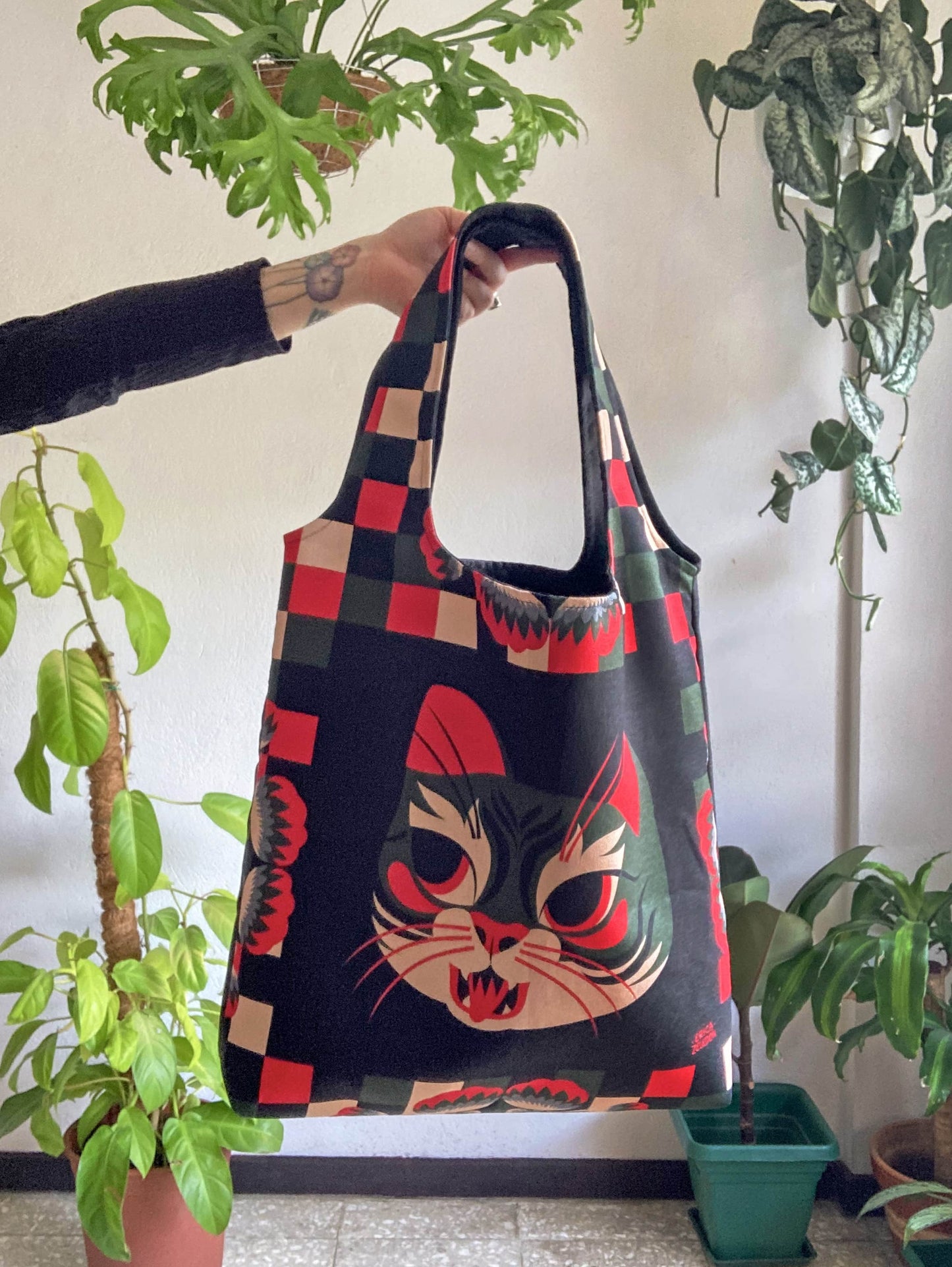 Bolso grande - Cara de gato
