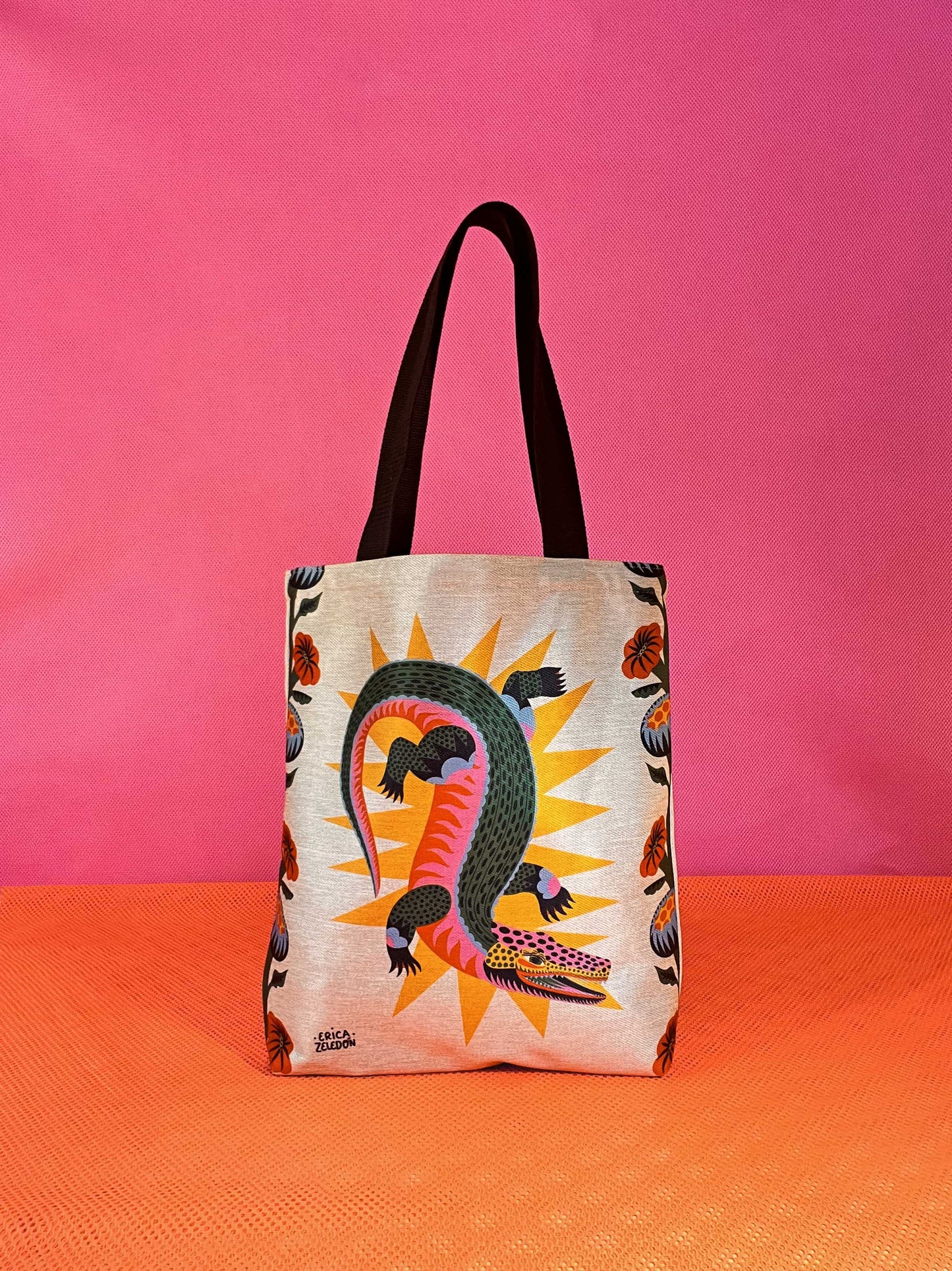 Bolso mediano - Cocodrilo claro