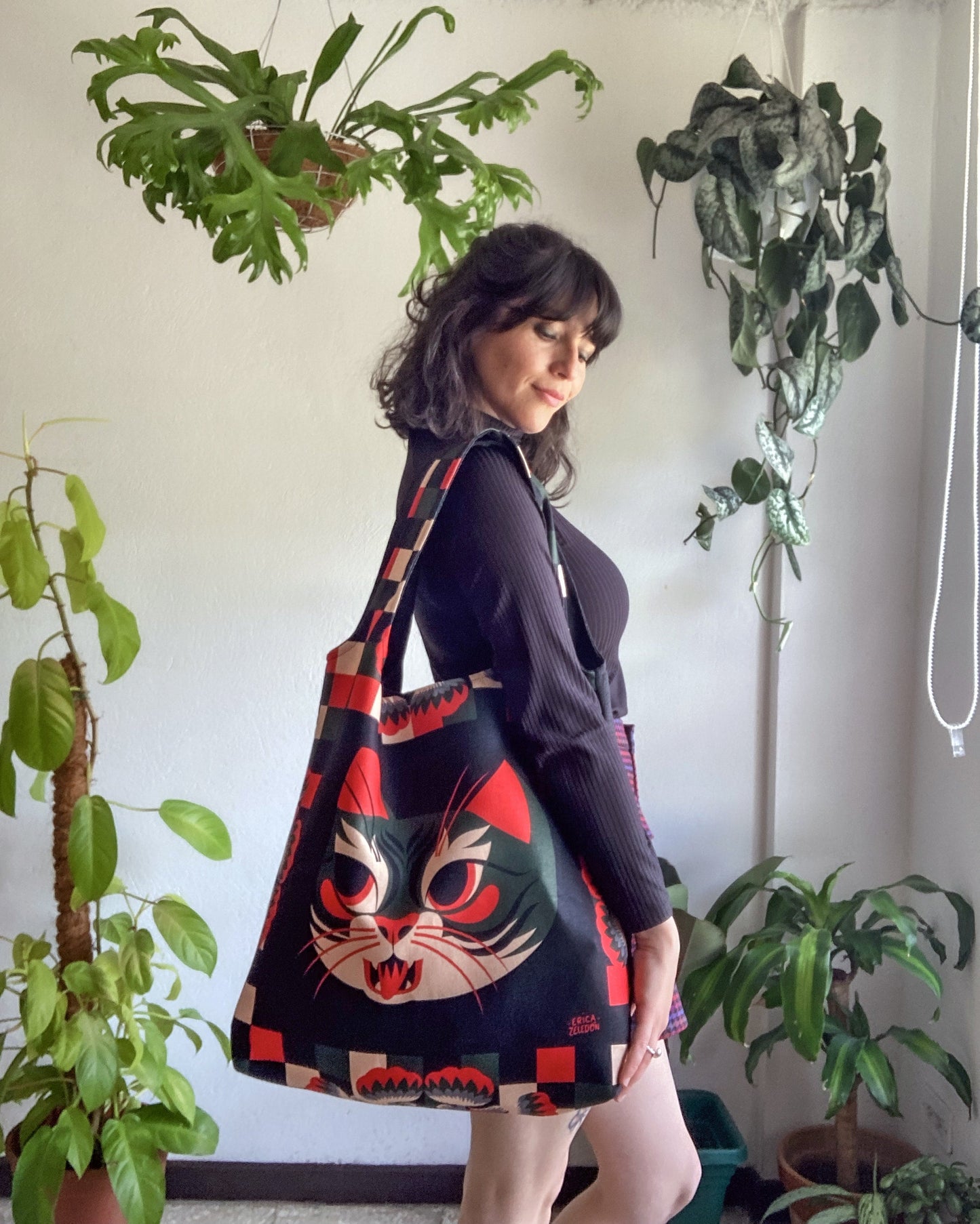 Bolso grande - Cara de gato