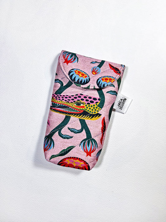 Estuche acolchado para lentes, animales tropicales-color rosa