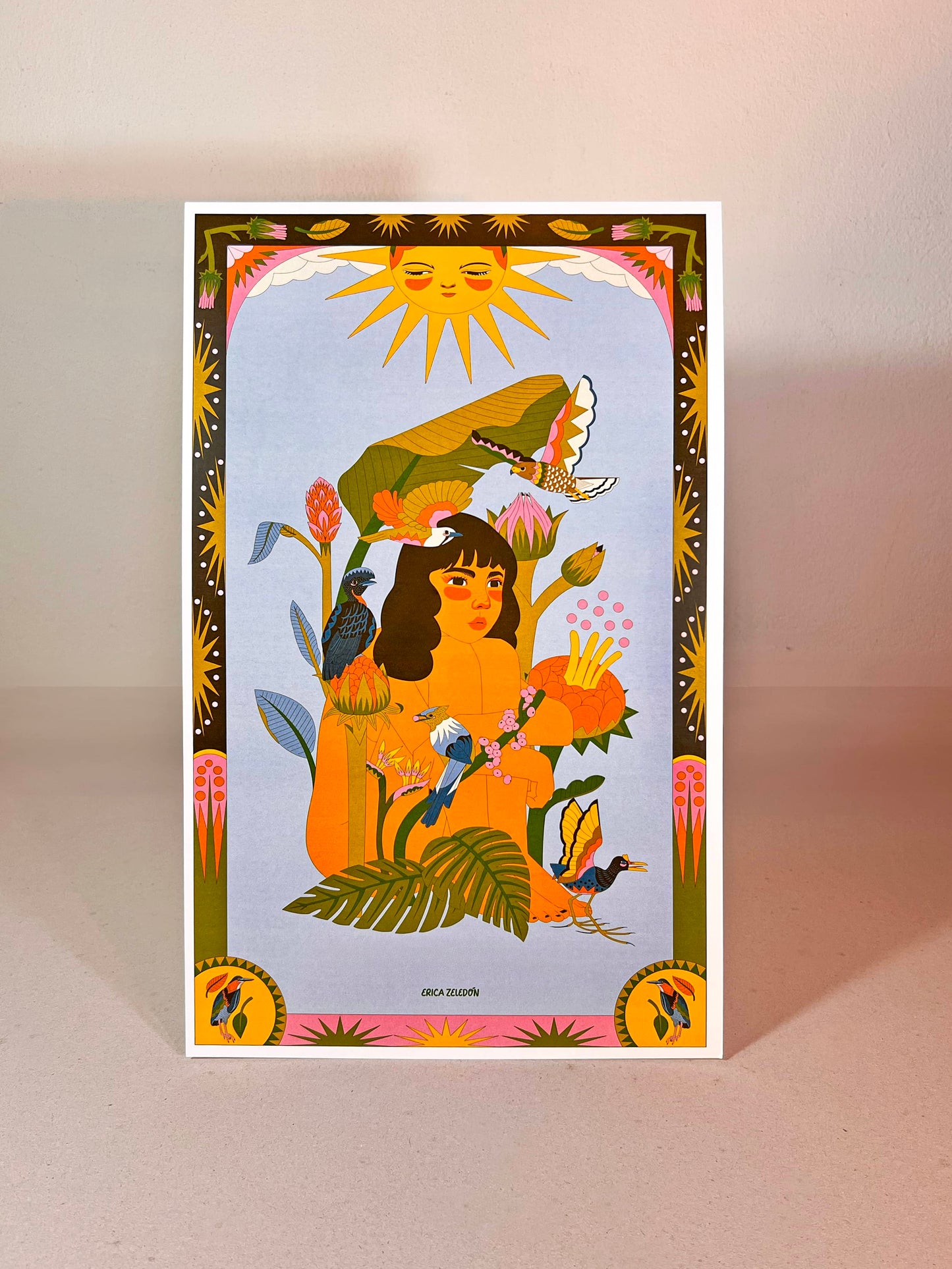 Print - Aves del Paraíso - Mujer y Capulinero Colilargo - Contra Pedido