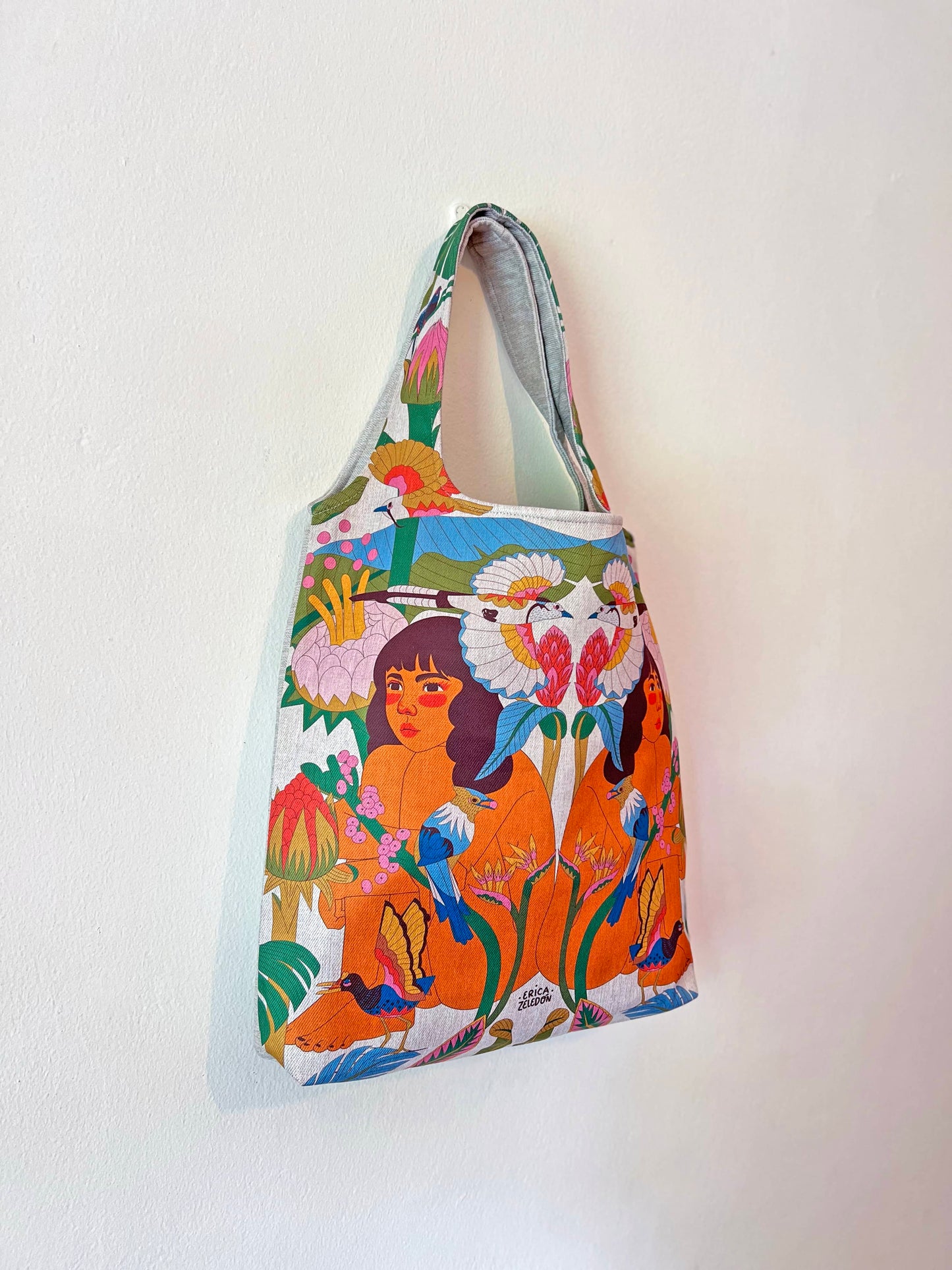 Bolso grande - Aves del Paraíso - Mujer y urracas