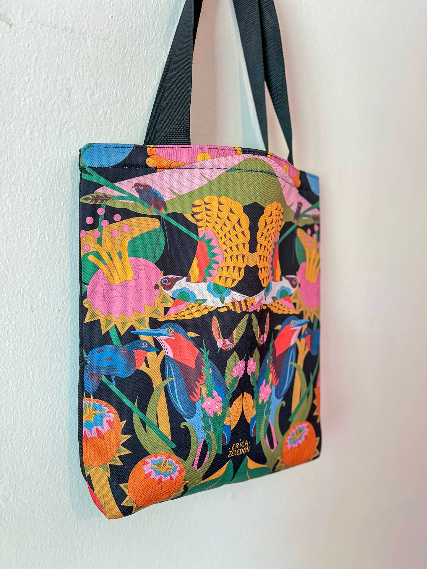 Bolso mediano - Aves del Paraíso - Guaco y Garza Verde