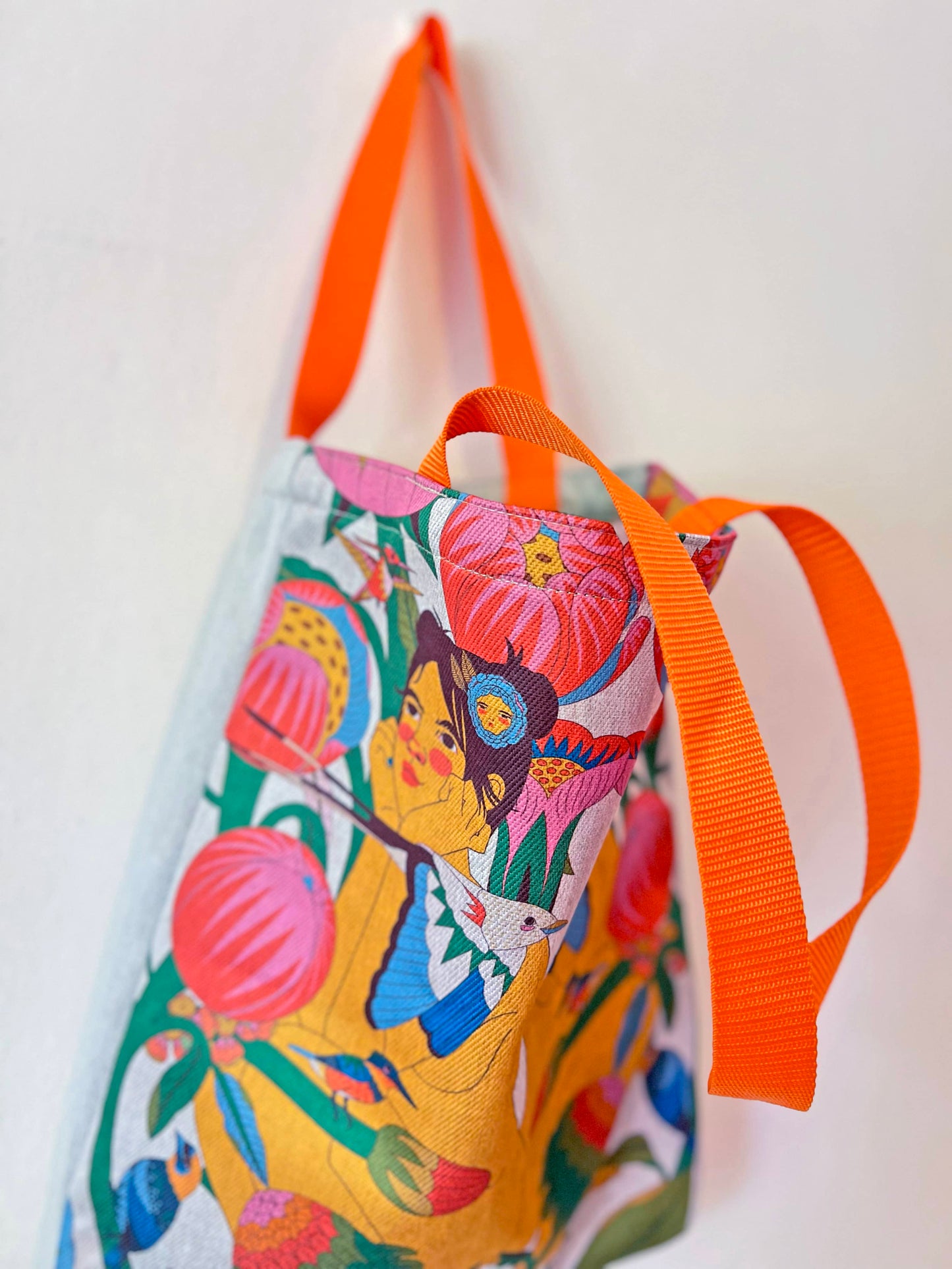Bolso mediano - Aves del Paraíso - Mujer y Martín Pescador