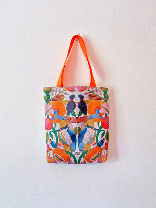 Bolso mediano - Aves del Paraíso - Pájaro ardilla y garza