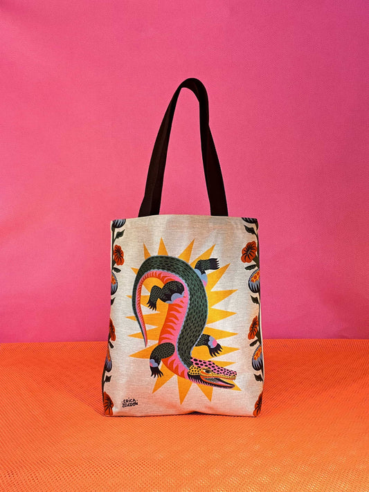 Bolso mediano - Cocodrilo claro