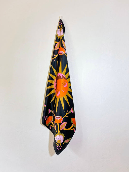 Pañuelo - Aves del Paraíso - Sol y flores