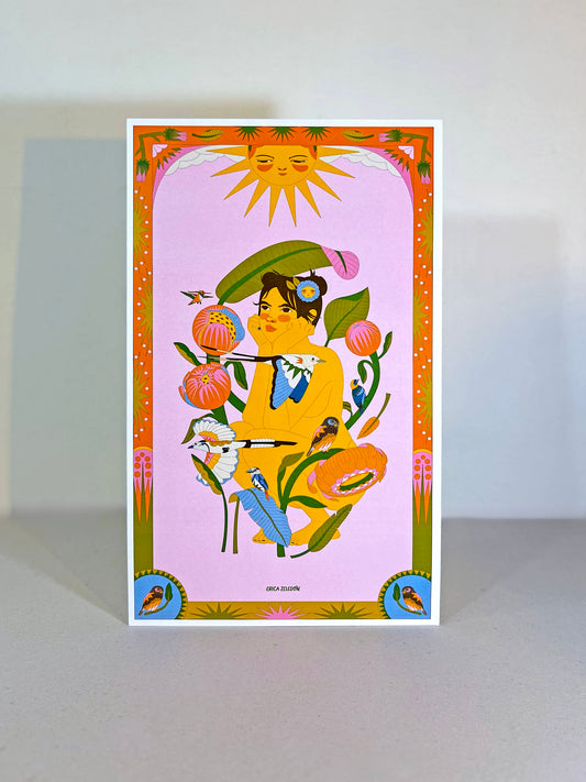 Print - Aves del Paraíso - Mujer y Urraca - Contra Pedido