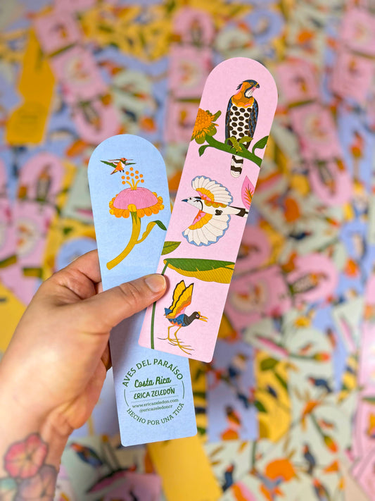 Paquete de separadores de libros - Aves del Paraíso