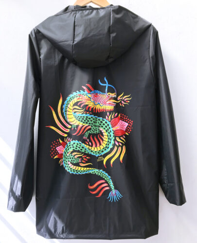 Dragón, jacket impermeable pintada a mano